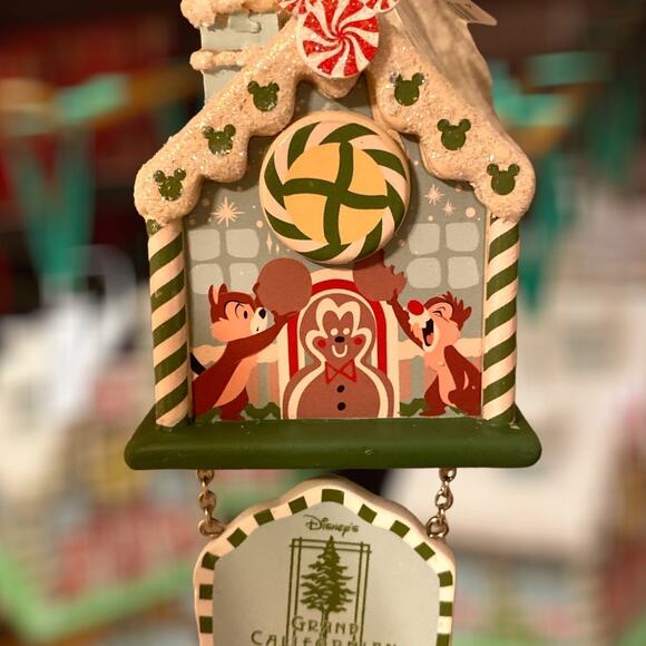 NWT Disney Grand Californian Hotel Chip & Dale Gingerbread House Ornament - Picture 2 of 5
